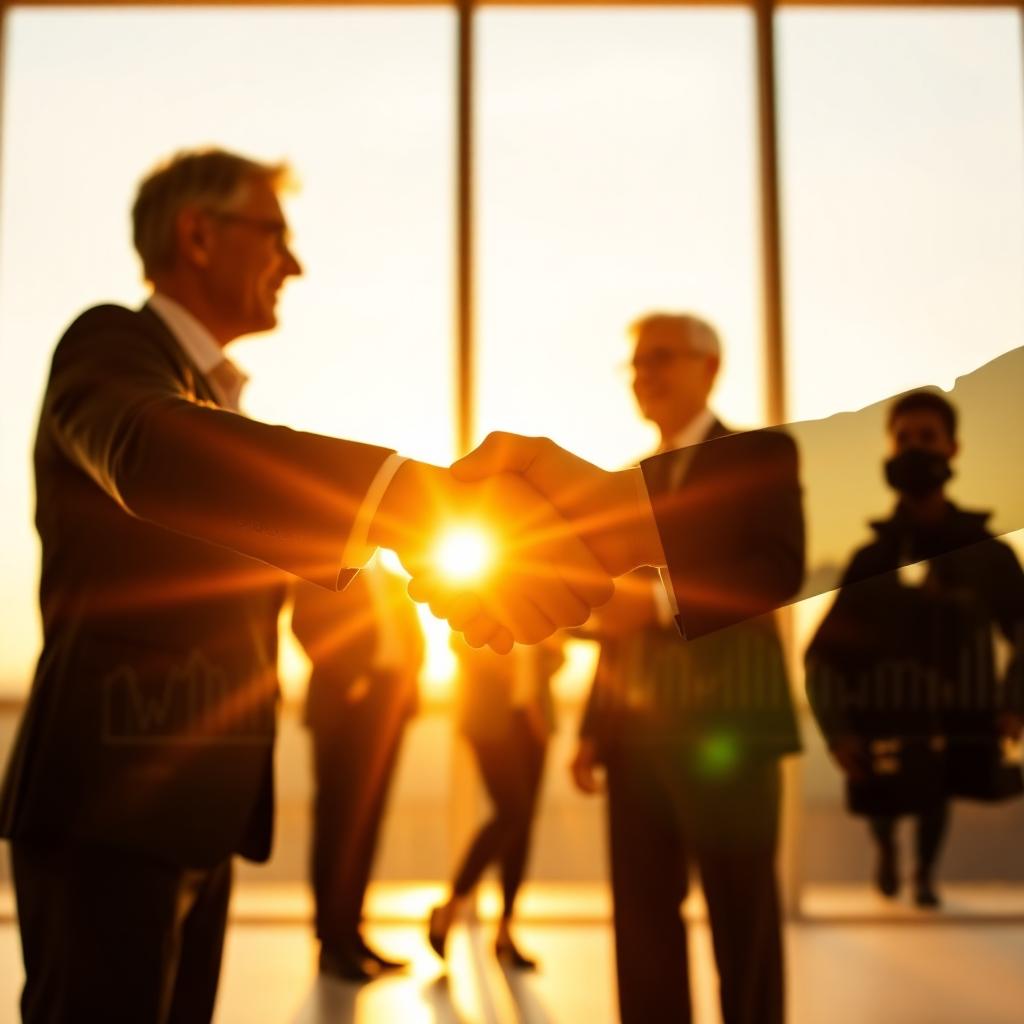 A SIA agent meeting with a senior couple